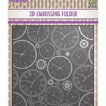 Nellies 3D Embossing Folder Time