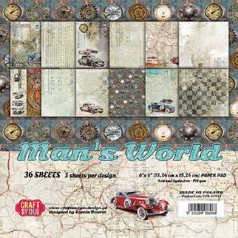 Craft & You Design Paper Pad Mans World 6x6