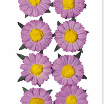 Papierblumen, Klebeblüten, 28 mm, flieder, 8 Stück