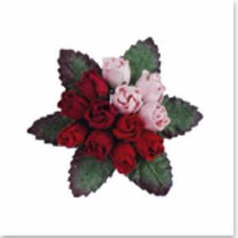 Papierblumen, Rosenbouquets mit Schleife rose