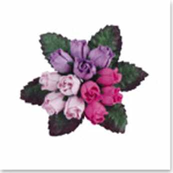 Papierröschen-Knospen lila, flieder, rosa