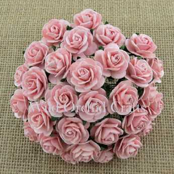 10 Stk. Rosen open roses pale pink 15 mm