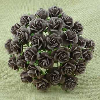 10 Stk. Rosen open roses walnut 10 mm