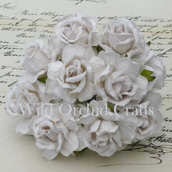 5 Stk. Rosen wild roses white 40 mm