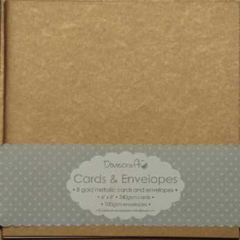 Dovecraft Cards & Envelopes 6x6" goldmetallic