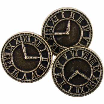 Steampunk Buttons Antique Gold Clock