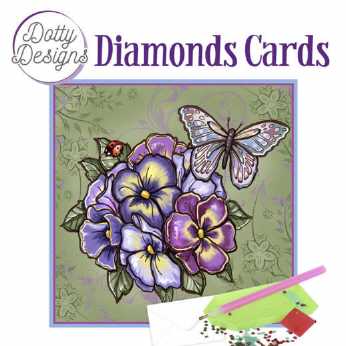 Diamond Cards Purple Flowers