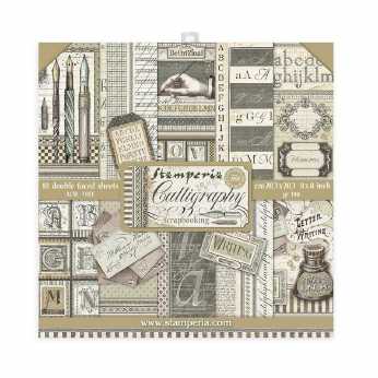 Stamperia Paper Pad Calligraphy 8x8"