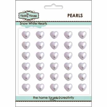 Pearl Hearts Snow White 8 mm