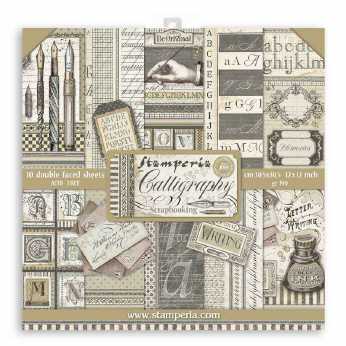Stamperia Paper Pad Calligraphy 12x12"