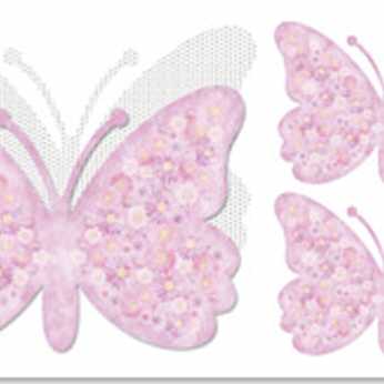 De Luxe Schmetterlingskarten lila Set