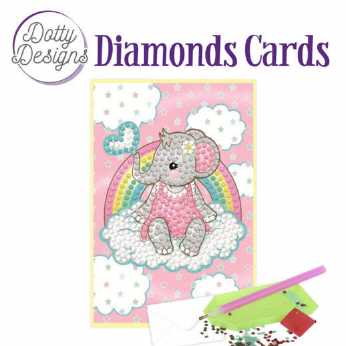 Diamond Cards Pink Baby Elephant