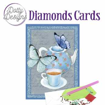 Diamond Cards Teapot with butterflies
