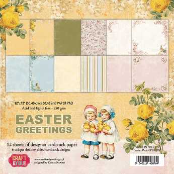 Craft & You Easter Greetings Paper Pad 12x12"