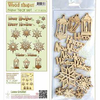 Leane Creatief Wood Shapes New Year Set