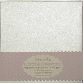 Dovecraft Cards & Envelopes 6x6" silvermetallic