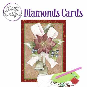 Diamond Cards Christmas Bells with Red Flowers