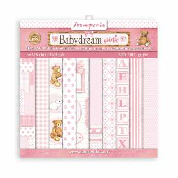 Stamperia Paper Pad Babydream pink 8x8"