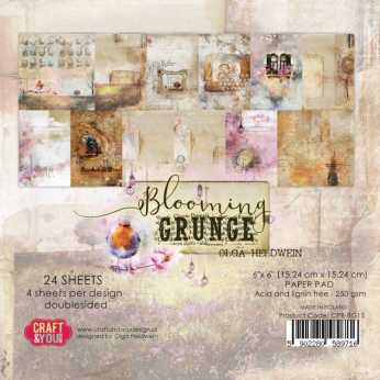 Craft & You Design Paper Pad Blooming Grunge 6x6"