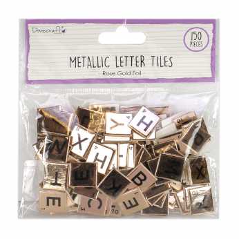 Chipboard Letter Tiles Rose Gold Foil