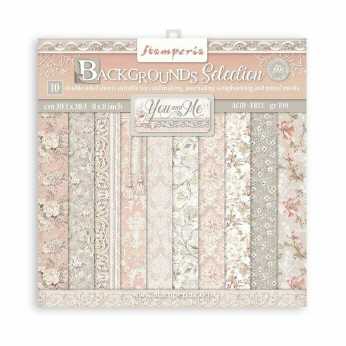 Stamperia Paper Pad You and Me Background 8x8"
