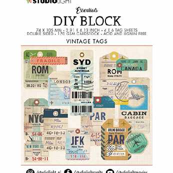 Studiolight DIY Block Vintage Tags