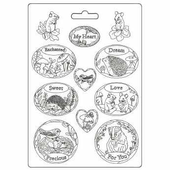 Stamperia Soft Mould Woodland Oval Plates